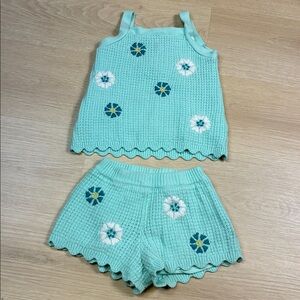 C&C California Kids Mint Top & Bottoms 2 Piece Set size 4T embroidered